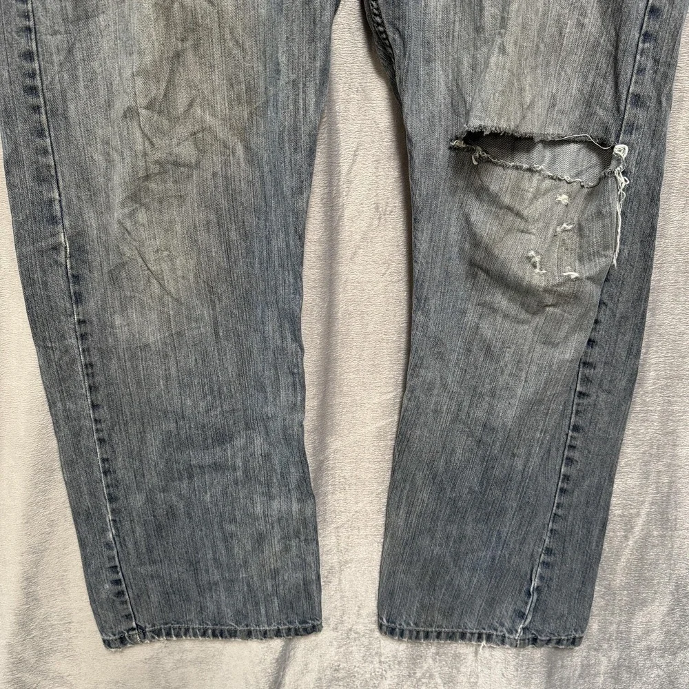 Wrangler Jeans Co Straight Fit Jeans Mens‎ 36x30 Distressed Rip Knee Workwear